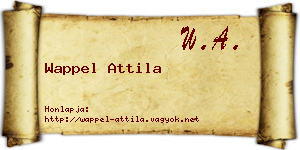 Wappel Attila névjegykártya